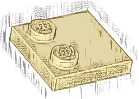 Tile, Modified 2 x 2 with Studs on Edge