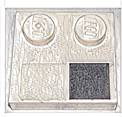 Tile, Modified 2 x 2 with Studs on Edge with Black Square Pattern Model Left Side (Sticker) - Set 76908