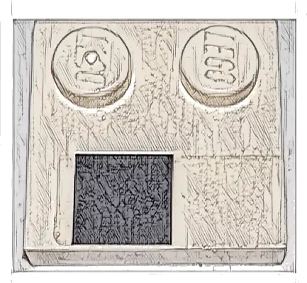 Tile, Modified 2 x 2 with Studs on Edge with Black Square Pattern Model Right Side (Sticker) - Set 76908