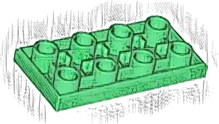 Tile, Modified 2 x 4 Inverted