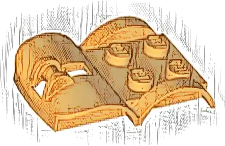 Vehicle, Mudguard 4 x 2 2/3 x 2/3 Double with Bar Handle