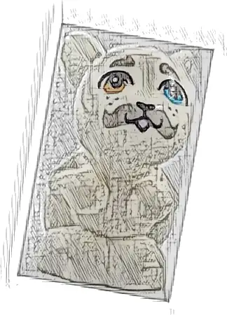 Bunny / Rabbit, Friends Style, Sitting with Medium Azure Left Eye and Medium Nougat Right Eye, Black Nose and Open Mouth with Bright Pink Tongue, Light Bluish Gray Eyebrows, Whisker Dots and Moustache