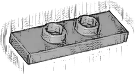 Plate, Modified 1 x 3 with 2 Studs (Double Jumper)