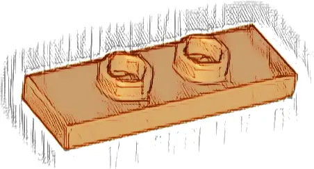 Plate, Modified 1 x 3 with 2 Studs (Double Jumper)