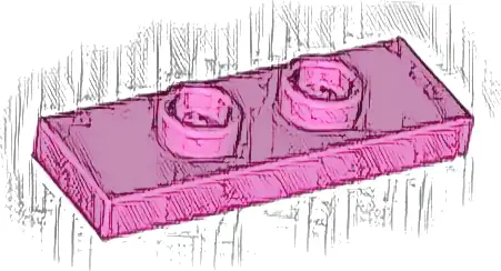 Plate, Modified 1 x 3 with 2 Studs (Double Jumper)