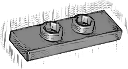 Plate, Modified 1 x 3 with 2 Studs (Double Jumper)