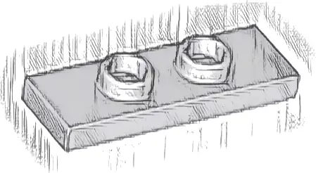 Plate, Modified 1 x 3 with 2 Studs (Double Jumper)