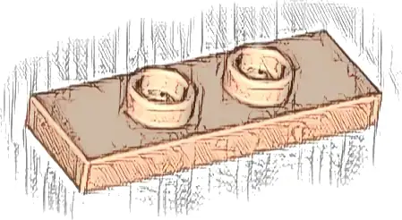 Plate, Modified 1 x 3 with 2 Studs (Double Jumper)