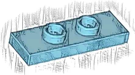 Plate, Modified 1 x 3 with 2 Studs (Double Jumper)