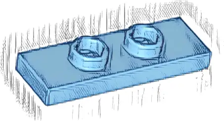 Plate, Modified 1 x 3 with 2 Studs (Double Jumper)