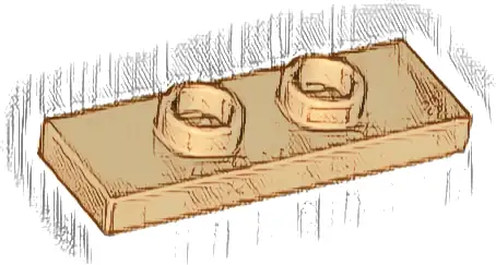 Plate, Modified 1 x 3 with 2 Studs (Double Jumper)
