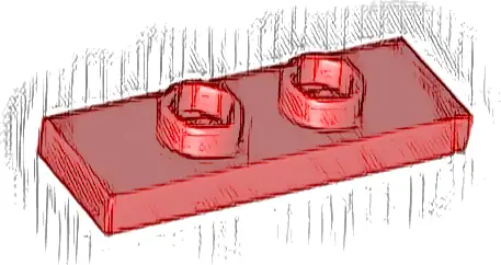 Plate, Modified 1 x 3 with 2 Studs (Double Jumper)