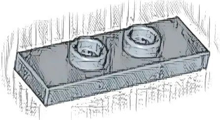 Plate, Modified 1 x 3 with 2 Studs (Double Jumper)