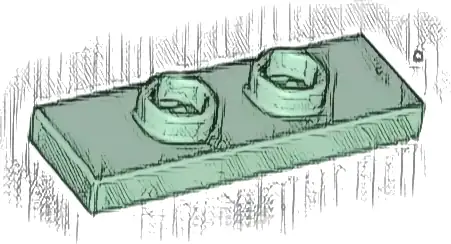 Plate, Modified 1 x 3 with 2 Studs (Double Jumper)