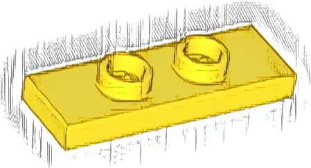 Plate, Modified 1 x 3 with 2 Studs (Double Jumper)