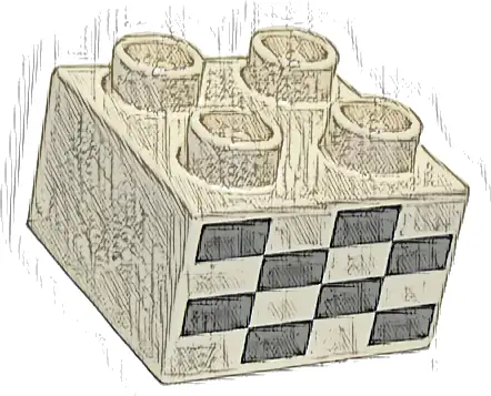Duplo, Brick 2 x 2 with Checkered Flag Pattern