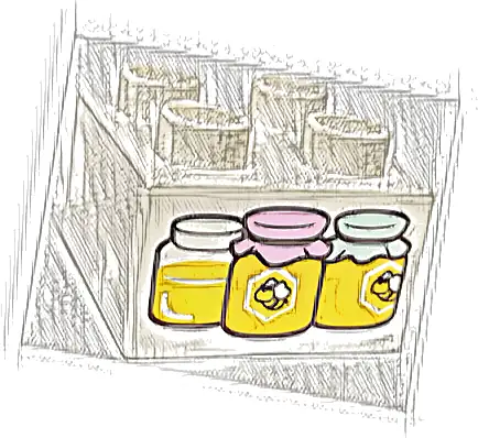 Duplo, Brick 2 x 2 with 3 Jars of Honey Pattern