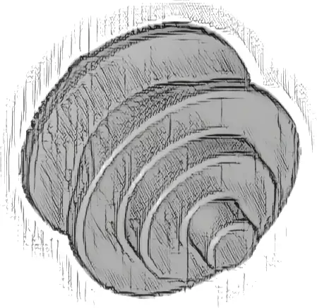 Wheel Center Small with Stub Axles (Pulley Wheel)
