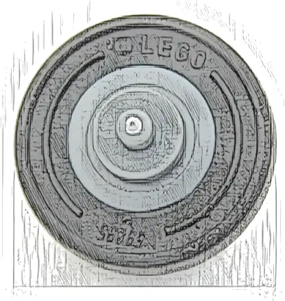 Wheel Center Small with Stub Axles (Pulley Wheel) with Black Tire 14mm D. x 4mm Smooth Small Single with Number Embossed on Side (3464 / 59895)
