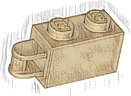 Brick, Modified 1 x 2 with Bar Handle on End - Bar Flush with Edge