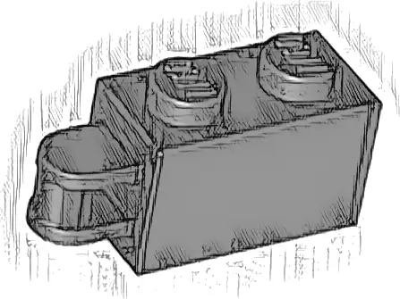 Brick, Modified 1 x 2 with Bar Handle on End - Bar Flush with Edge