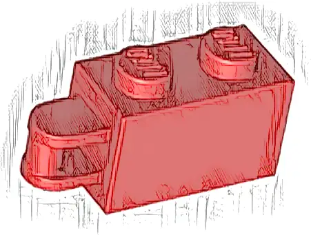 Brick, Modified 1 x 2 with Bar Handle on End - Bar Flush with Edge