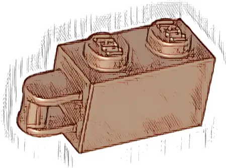 Brick, Modified 1 x 2 with Bar Handle on End - Bar Flush with Edge