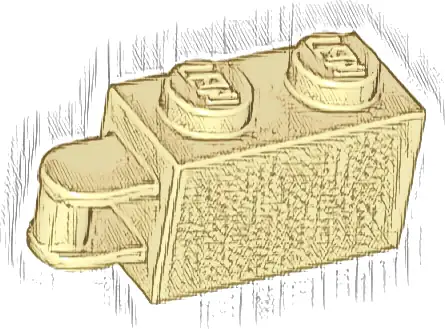 Brick, Modified 1 x 2 with Bar Handle on End - Bar Flush with Edge