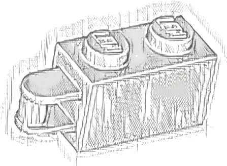 Brick, Modified 1 x 2 with Bar Handle on End - Bar Flush with Edge
