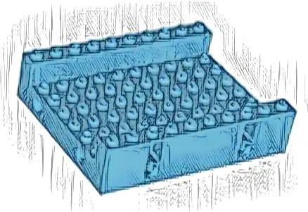 Technic, Brick 8 x 10 x 2 with 6 x 10 Recessed Center and 2 Pin Holes on each Side 