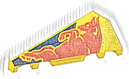 Wedge 5 x 2 Left with Red Bull on Dark Blue Panel Pattern