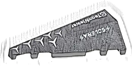 Wedge 5 x 2 Left with Silver Mercedes Logo Repeating, White 'TeamViewer' and 'SOLERA' Pattern