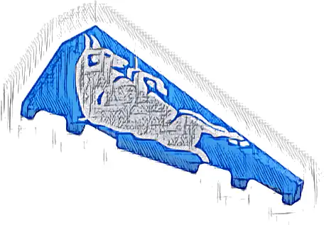 Wedge 5 x 2 Right with Silver Bull Pattern