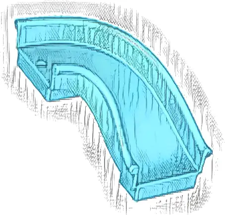 Duplo Slide Curved 90 degrees, Straight Sides