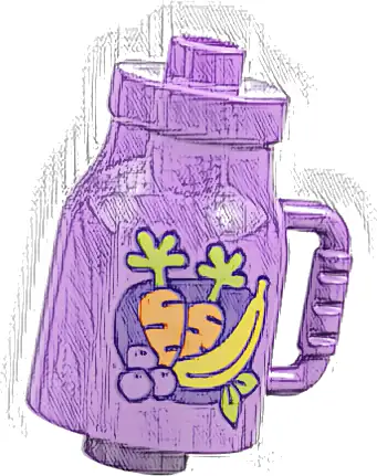 Duplo Utensil Milk Bottle with Handle With Carrots, Banana, and Grapes Pattern