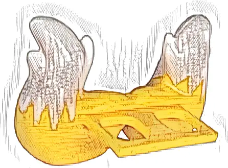 Minifigure Costume Tails Fox with White Tips Pattern - Flexible Rubber