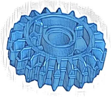 Technic, Gear 20 Tooth Double Bevel with Clutch on Both Sides