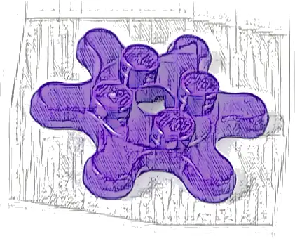 Plate, Round 2 x 2 Gear 6 Tooth