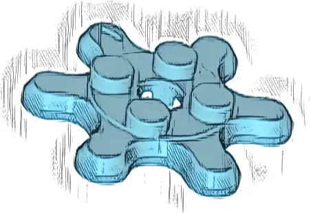 Plate, Round 2 x 2 Gear 6 Tooth