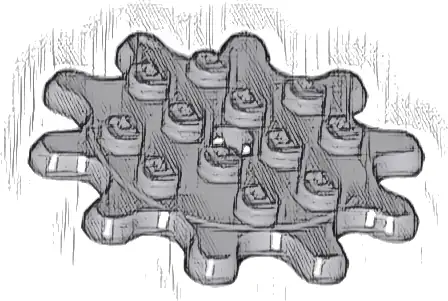 Plate, Round 4 x 4 Gear 10 Tooth