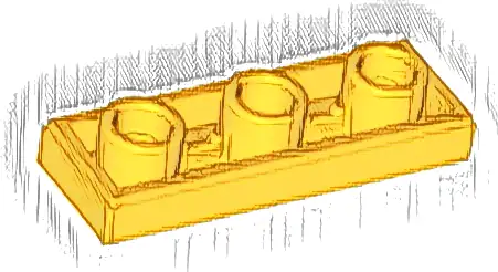 Tile, Modified 1 x 3 Inverted with Hole