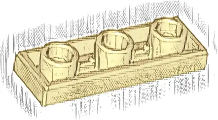 Tile, Modified 1 x 3 Inverted with Hole