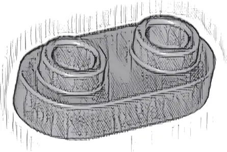 Plate, Round 1 x 2 with Open Studs