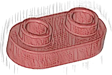 Plate, Round 1 x 2 with Open Studs