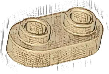 Plate, Round 1 x 2 with Open Studs