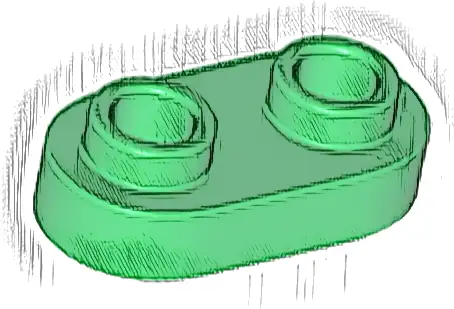 Plate, Round 1 x 2 with Open Studs