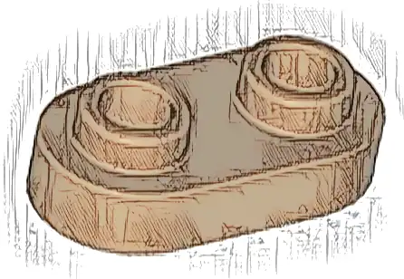 Plate, Round 1 x 2 with Open Studs