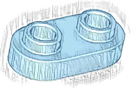 Plate, Round 1 x 2 with Open Studs