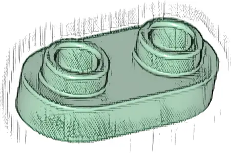 Plate, Round 1 x 2 with Open Studs