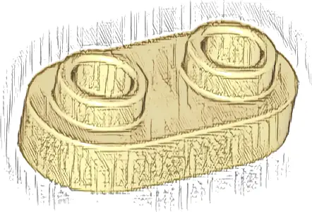 Plate, Round 1 x 2 with Open Studs